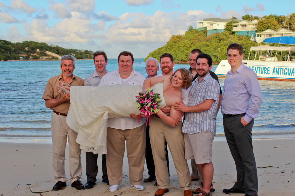Family Wedding Beach Shot